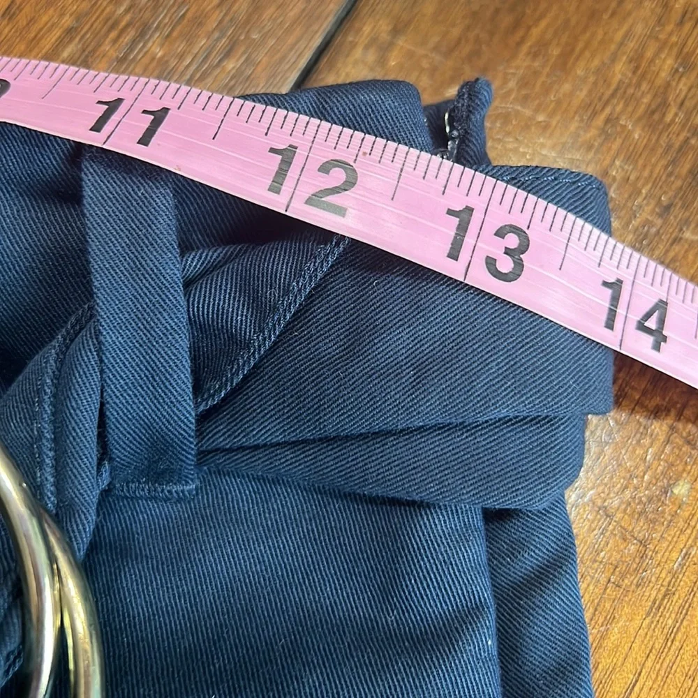 Club Monaco Navy Blue Belted A Line Midi Skirt Sz 00 NWT
